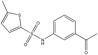 N-(3-acetylphenyl)-5-methylthiophene-2-sulfonamide,,结构式