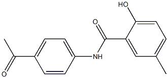 N-(4-acetylphenyl)-2-hydroxy-5-methylbenzamide Struktur