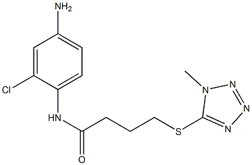 N-(4-amino-2-chlorophenyl)-4-[(1-methyl-1H-1,2,3,4-tetrazol-5-yl)sulfanyl]butanamide 化学構造式
