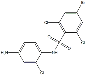 N-(4-amino-2-chlorophenyl)-4-bromo-2,6-dichlorobenzene-1-sulfonamide Struktur
