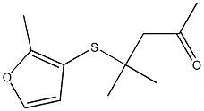 4-Methyl-4-(2-methyl-3-furylmercapto)pentanone-2 Struktur