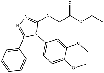 Acetic  acid,  2-[[4-(3,4-dimethoxyphenyl)-5-phenyl-4H-1,2,4-triazol-3-yl]thio]-,  ethyl  ester Structure