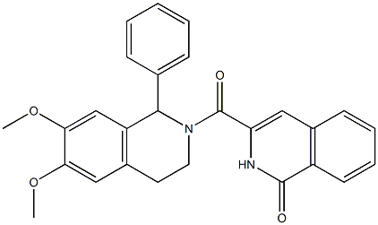 1(2H)-Isoquinolinone,  3-[(3,4-dihydro-6,7-dimethoxy-1-phenyl-2(1H)-isoquinolinyl)carbonyl]- Structure