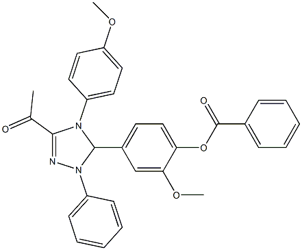 4-[3-acetyl-4-(4-methoxyphenyl)-1-phenyl-4,5-dihydro-1H-1,2,4-triazol-5-yl]-2-methoxyphenyl benzoate