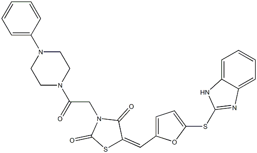 5-{[5-(1H-benzimidazol-2-ylsulfanyl)-2-furyl]methylene}-3-[2-oxo-2-(4-phenylpiperazin-1-yl)ethyl]-1,3-thiazolidine-2,4-dione
