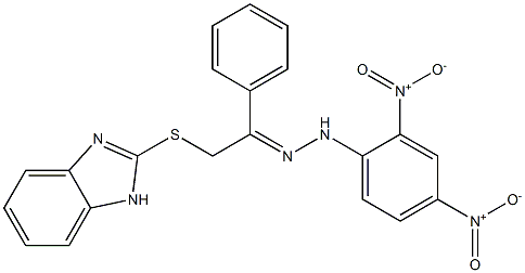 2-(1H-benzimidazol-2-ylsulfanyl)-1-phenylethanone {2,4-dinitrophenyl}hydrazone Structure