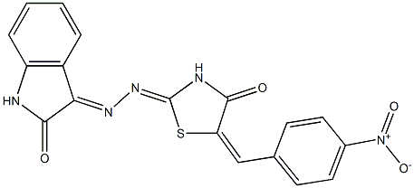 1H-indole-2,3-dione 3-[(5-{4-nitrobenzylidene}-4-oxo-1,3-thiazolidin-2-ylidene)hydrazone]|