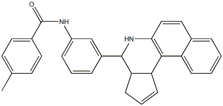 N-[3-(3a,4,5,11c-tetrahydro-3H-benzo[f]cyclopenta[c]quinolin-4-yl)phenyl]-4-methylbenzamide Struktur