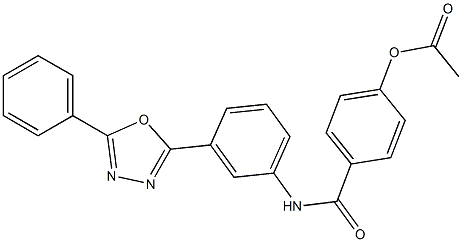 4-{[3-(5-phenyl-1,3,4-oxadiazol-2-yl)anilino]carbonyl}phenyl acetate Struktur