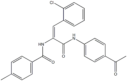 N-[1-[(4-acetylanilino)carbonyl]-2-(2-chlorophenyl)vinyl]-4-methylbenzamide 结构式