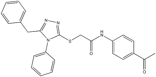 N-(4-acetylphenyl)-2-{[4-phenyl-5-(phenylmethyl)-4H-1,2,4-triazol-3-yl]sulfanyl}acetamide Structure