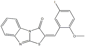 2-(5-iodo-2-methoxybenzylidene)[1,3]thiazolo[3,2-a]benzimidazol-3(2H)-one 结构式