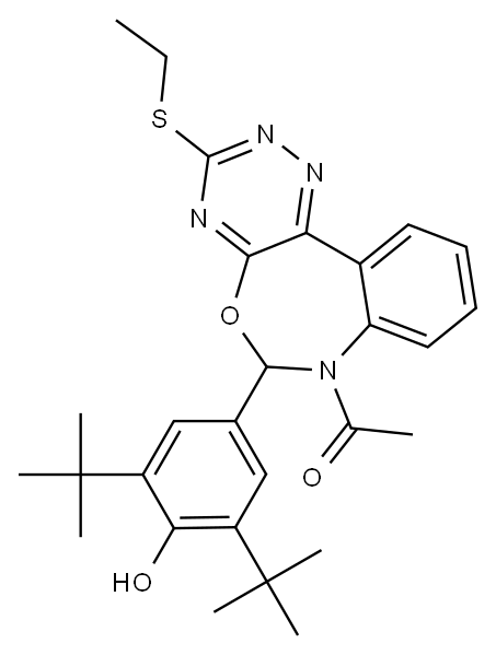 4-[7-acetyl-3-(ethylsulfanyl)-6,7-dihydro[1,2,4]triazino[5,6-d][3,1]benzoxazepin-6-yl]-2,6-ditert-butylphenol