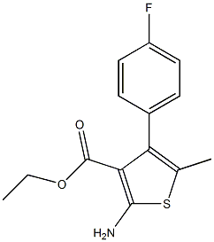 ethyl 2-amino-4-(4-fluorophenyl)-5-methyl-3-thiophenecarboxylate Struktur