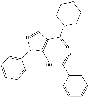 N-[4-(4-morpholinylcarbonyl)-1-phenyl-1H-pyrazol-5-yl]benzamide,,结构式