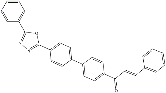 3-phenyl-1-[4'-(5-phenyl-1,3,4-oxadiazol-2-yl)[1,1'-biphenyl]-4-yl]-2-propen-1-one Struktur