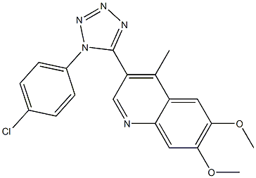 3-[1-(4-chlorophenyl)-1H-tetraazol-5-yl]-6,7-dimethoxy-4-methylquinoline 结构式