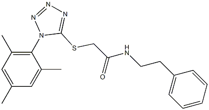 2-[(1-mesityl-1H-tetraazol-5-yl)sulfanyl]-N-(2-phenylethyl)acetamide 结构式