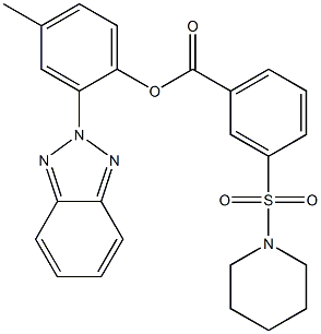 2-(2H-1,2,3-benzotriazol-2-yl)-4-methylphenyl 3-(1-piperidinylsulfonyl)benzoate