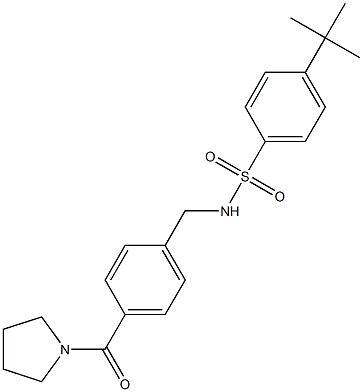 4-tert-butyl-N-[4-(1-pyrrolidinylcarbonyl)benzyl]benzenesulfonamide Structure