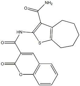 N-[3-(aminocarbonyl)-5,6,7,8-tetrahydro-4H-cyclohepta[b]thien-2-yl]-2-oxo-2H-chromene-3-carboxamide