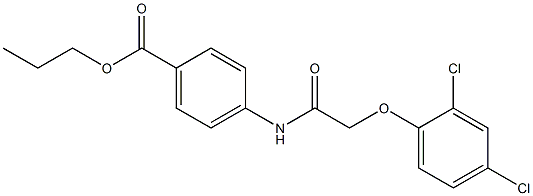 propyl 4-({[(2,4-dichlorophenyl)oxy]acetyl}amino)benzoate 结构式