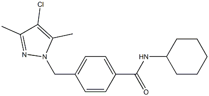 4-[(4-chloro-3,5-dimethyl-1H-pyrazol-1-yl)methyl]-N-cyclohexylbenzamide Structure