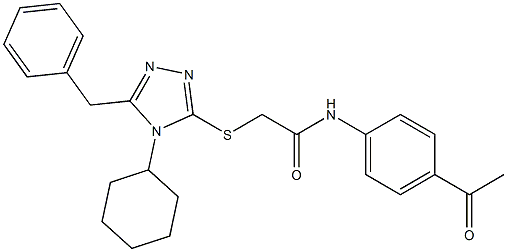 N-(4-acetylphenyl)-2-[(5-benzyl-4-cyclohexyl-4H-1,2,4-triazol-3-yl)sulfanyl]acetamide Struktur
