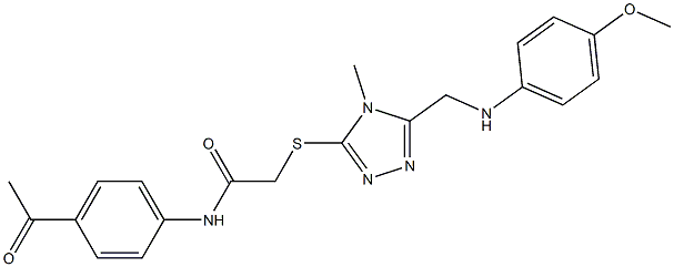 N-(4-acetylphenyl)-2-({5-[(4-methoxyanilino)methyl]-4-methyl-4H-1,2,4-triazol-3-yl}sulfanyl)acetamide Struktur