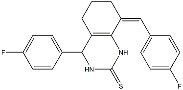 8-(4-fluorobenzylidene)-4-(4-fluorophenyl)-3,4,5,6,7,8-hexahydro-2(1H)-quinazolinethione Structure