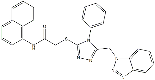 2-{[5-(1H-1,2,3-benzotriazol-1-ylmethyl)-4-phenyl-4H-1,2,4-triazol-3-yl]sulfanyl}-N-(1-naphthyl)acetamide Structure