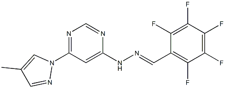 2,3,4,5,6-pentafluorobenzaldehyde [6-(4-methyl-1H-pyrazol-1-yl)-4-pyrimidinyl]hydrazone Structure