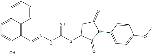 1-(4-methoxyphenyl)-2,5-dioxo-3-pyrrolidinyl 2-[(2-hydroxy-1-naphthyl)methylene]hydrazinecarbimidothioate