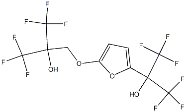1,1,1,3,3,3-hexafluoro-2-[({5-[2,2,2-trifluoro-1-hydroxy-1-(trifluoromethyl)ethyl]-2-furyl}oxy)methyl]-2-propanol Struktur
