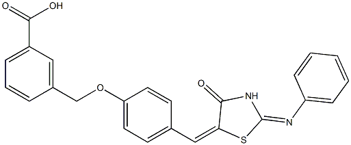 3-[(4-{[4-oxo-2-(phenylimino)-1,3-thiazolidin-5-ylidene]methyl}phenoxy)methyl]benzoic acid
