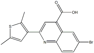 6-bromo-2-(2,5-dimethyl-3-thienyl)-4-quinolinecarboxylic acid Struktur