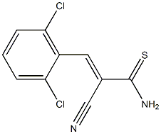 (E)-2-cyano-3-(2,6-dichlorophenyl)-2-propenethioamide Struktur