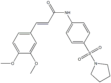 (E)-3-(3,4-dimethoxyphenyl)-N-[4-(1-pyrrolidinylsulfonyl)phenyl]-2-propenamide Struktur