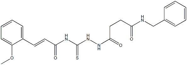 (E)-N-({2-[4-(benzylamino)-4-oxobutanoyl]hydrazino}carbothioyl)-3-(2-methoxyphenyl)-2-propenamide Structure