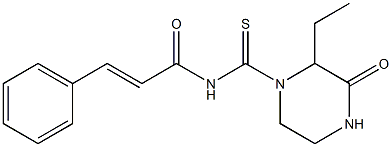 (E)-N-[(2-ethyl-3-oxo-1-piperazinyl)carbothioyl]-3-phenyl-2-propenamide