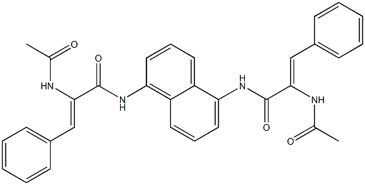 (Z)-2-(acetylamino)-N-(5-{[(Z)-2-(acetylamino)-3-phenyl-2-propenoyl]amino}-1-naphthyl)-3-phenyl-2-propenamide 化学構造式