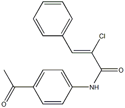(Z)-N-(4-acetylphenyl)-2-chloro-3-phenyl-2-propenamide Struktur