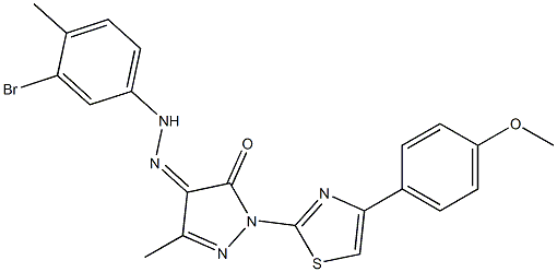 1-[4-(4-methoxyphenyl)-1,3-thiazol-2-yl]-3-methyl-1H-pyrazole-4,5-dione 4-[N-(3-bromo-4-methylphenyl)hydrazone]