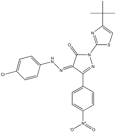 1-[4-(tert-butyl)-1,3-thiazol-2-yl]-3-(4-nitrophenyl)-1H-pyrazole-4,5-dione 4-[N-(4-chlorophenyl)hydrazone]