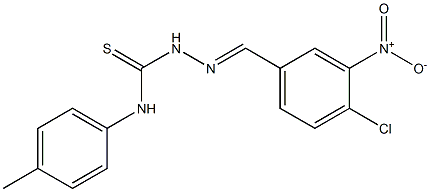 2-[(E)-(4-chloro-3-nitrophenyl)methylidene]-N-(4-methylphenyl)-1-hydrazinecarbothioamide Struktur