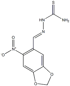 2-[(E)-(6-nitro-1,3-benzodioxol-5-yl)methylidene]-1-hydrazinecarbothioamide 结构式