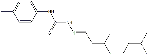 2-[(E,2E)-3,7-dimethyl-2,6-octadienylidene]-N-(4-methylphenyl)-1-hydrazinecarbothioamide Struktur