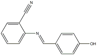 2-{[(E)-(4-hydroxyphenyl)methylidene]amino}benzonitrile 化学構造式