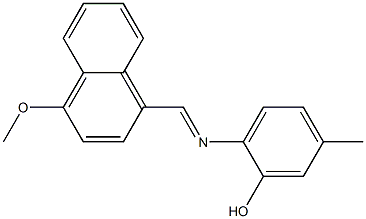 2-{[(E)-(4-methoxy-1-naphthyl)methylidene]amino}-5-methylphenol Struktur