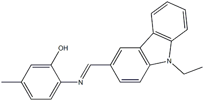 2-{[(E)-(9-ethyl-9H-carbazol-3-yl)methylidene]amino}-5-methylphenol Structure